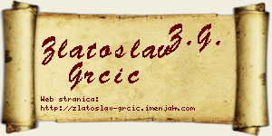 Zlatoslav Grčić vizit kartica